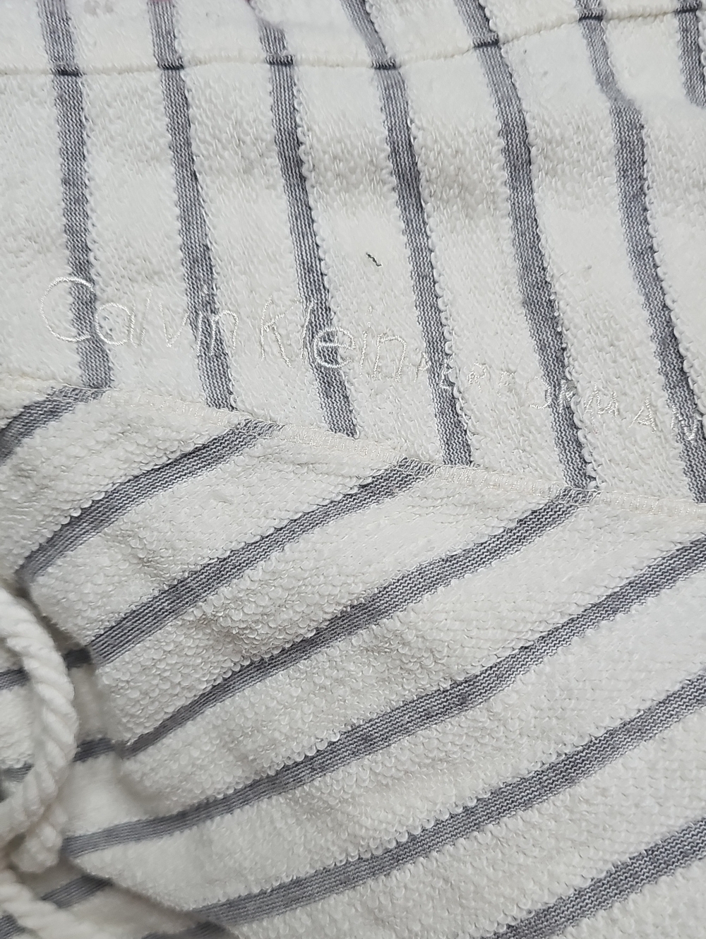 Calvin Klein White with Gray Striped Cowl-Neck Pullover - Picture 7 of 7